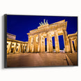 Black and white framed canvas of Berlin landscape, ideal for bedroom decor.