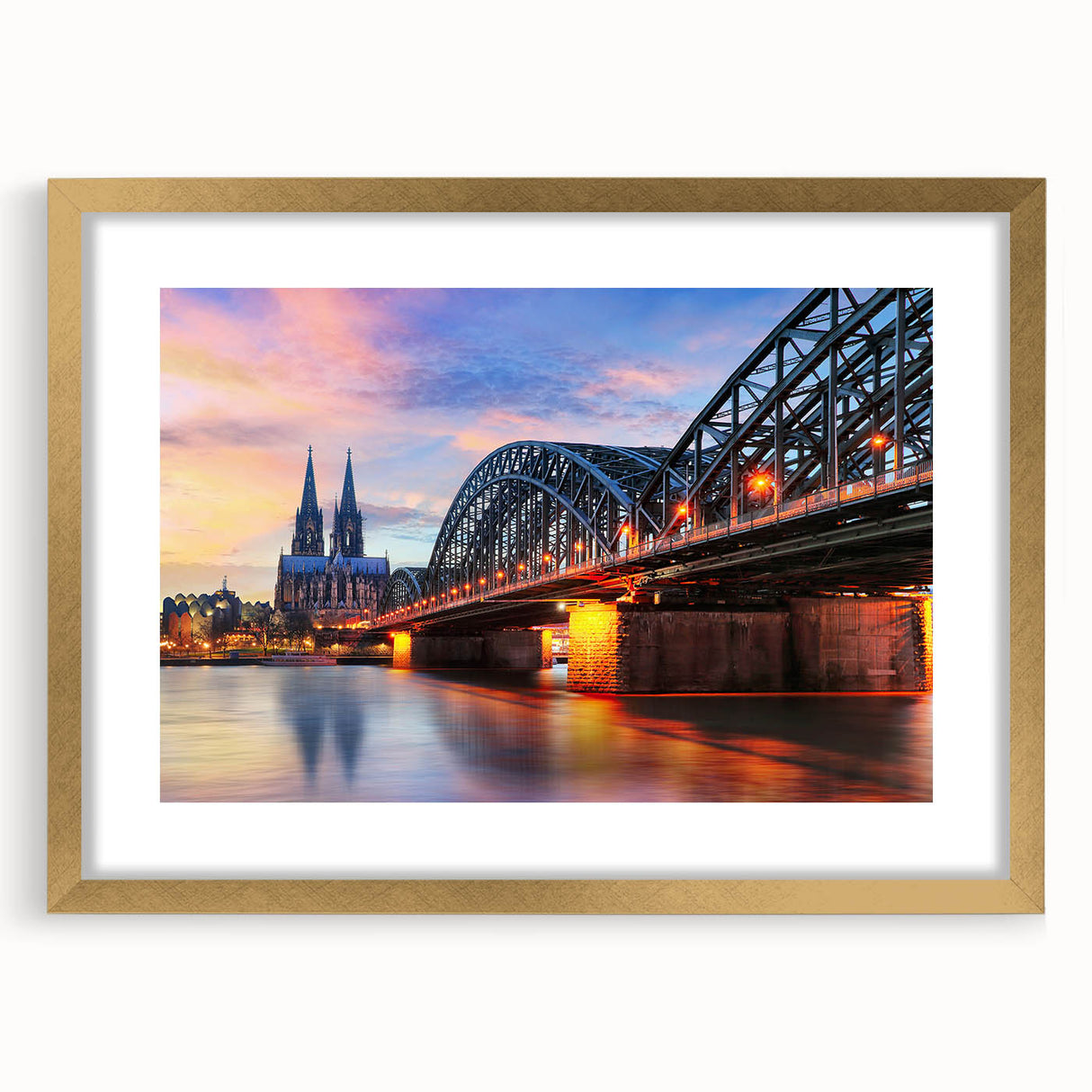 Abstract art print of a European landscape in muted earth tones on a framed canvas, ideal for dining room decor.