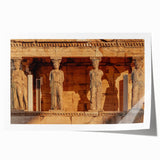 Rolled print of a Greek landscape with vibrant blue and white tones, ideal for dining room wall art.