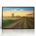 Large abstract wall art of a European scenery in Hungary, featuring muted earth tones on a framed acrylic.