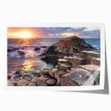 Rolled print of an Irish countryside scenery with vibrant green tones, ideal for dining room wall art.