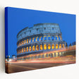 Landscape canvas of the Colosseum in Rome with soft earth tones, ideal for kitchen wall art.