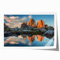 Rolled print of the Dolomites in Italy, featuring soft pastel shades, ideal for art wall dining room.