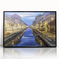 Large abstract wall art depicting a stylized Milan cityscape in monochrome, framed in black acrylic.