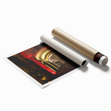 Extra large rolled print of Naples scenery with vibrant floral accents, ideal for classy bathroom wall art.