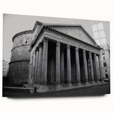 Large abstract acrylic print of Rome's skyline in muted earth tones, ideal for bedroom or dining room art.