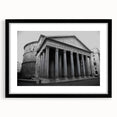 Extra large abstract art print of a colorful Rome scenery in a black frame, ideal for living room decor.