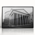 Large abstract wall art depicting a stylized Rome scenery in muted earth tones on a framed acrylic.