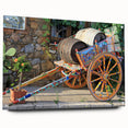Acrylic print of Sicilian landscape in muted earth tones, ideal for dining room decor.