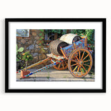 Extra large, textured abstract art print of a colorful Sicilian landscape on a framed canvas, ideal for living room decor.