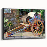 Black and white landscape painting of Sicily on framed canvas, ideal for bedroom wall decor.