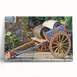 Black and white photograph of Sicilian landscape on stretched canvas, ideal for kitchen wall art.