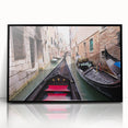 Large abstract wall art of Venice scenery in muted earth tones on a framed acrylic, ideal for living room decor.