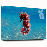 Large abstract depiction of the Mediterranean Sea in vibrant blue tones on acrylic glass.