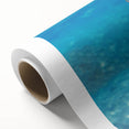 Art Deco poster of the Mediterranean Sea in soft blue and white tones on rolled canvas, ideal for nursery wall art.