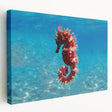 Large stretched canvas depicting a serene Mediterranean seascape in calming blue and white tones, ideal for kitchen wall art.