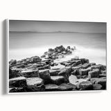 Vintage poster art of a Northern Ireland landscape in vibrant colors on a framed canvas, ideal for living room decor.