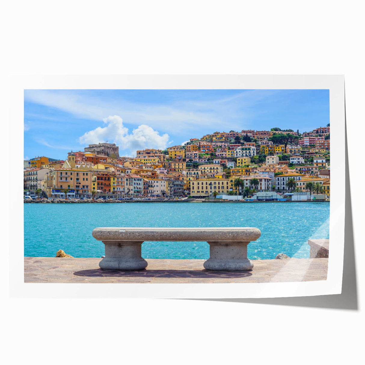Extra large wall art depicting a scenic Porto, Portugal landscape in muted earth tones on rolled canvas.