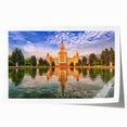 Extra large rolled print of Moscow skyline with muted gray and blue tones, ideal for art wall dining room.