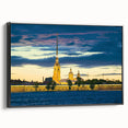 Black and white wall art of a vintage poster featuring the landscape of St.