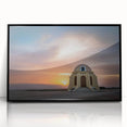 Large abstract wall art depicting Andalusian scenery in muted earth tones on a framed acrylic.