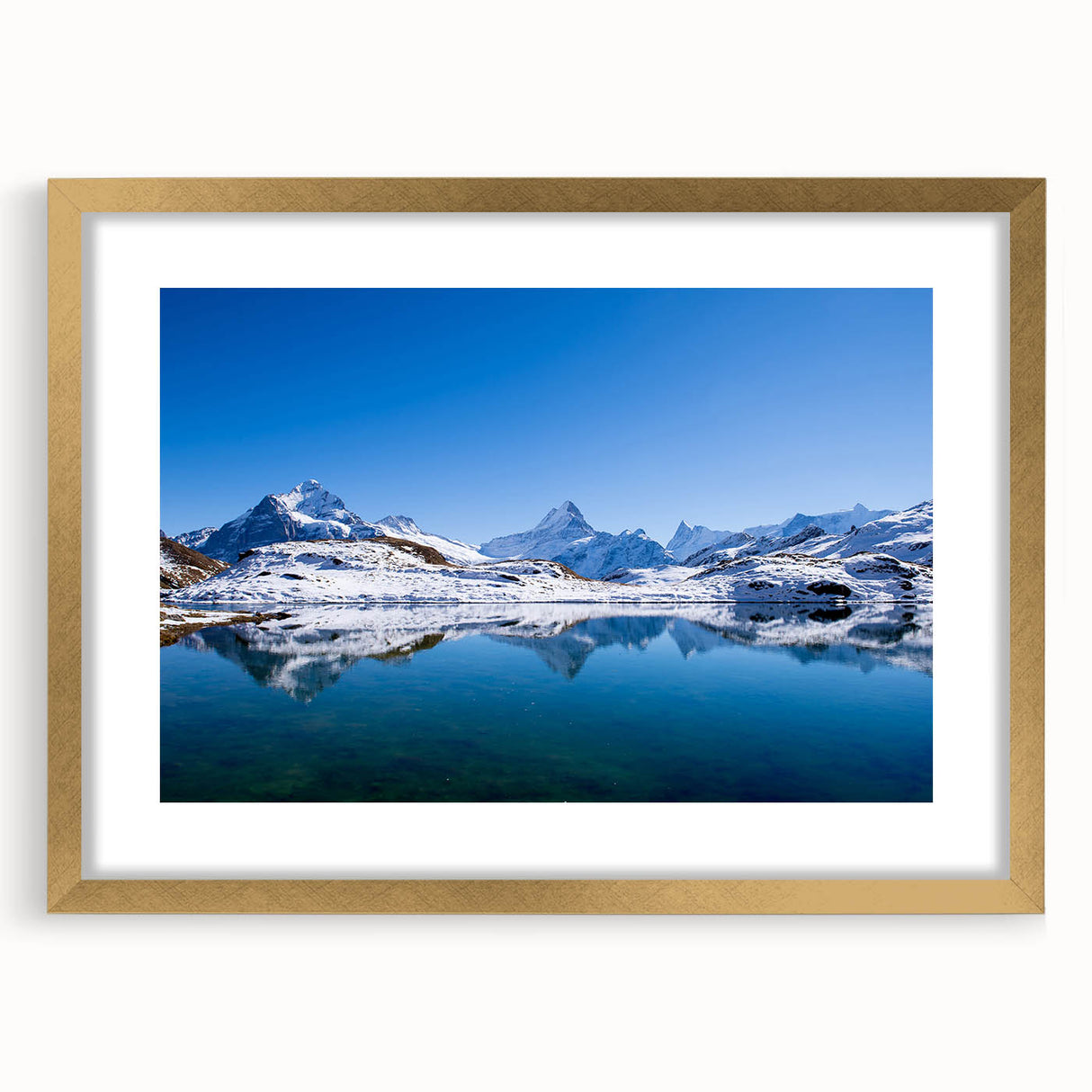 Extra large framed abstract art print depicting textured European scenery in muted earth tones, ideal for living room decor.