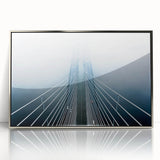 Mid-century modernist art depicting a serene Ukrainian landscape, framed in silver acrylic, suited for nursery wall decor.