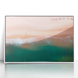 Art Deco poster featuring Acapulco scenery in vibrant colors on a framed acrylic, ideal for modern art wall decor.