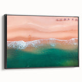 Framed canvas featuring a black and white vintage poster of the Acapulco landscape, ideal for bedroom wall decor.