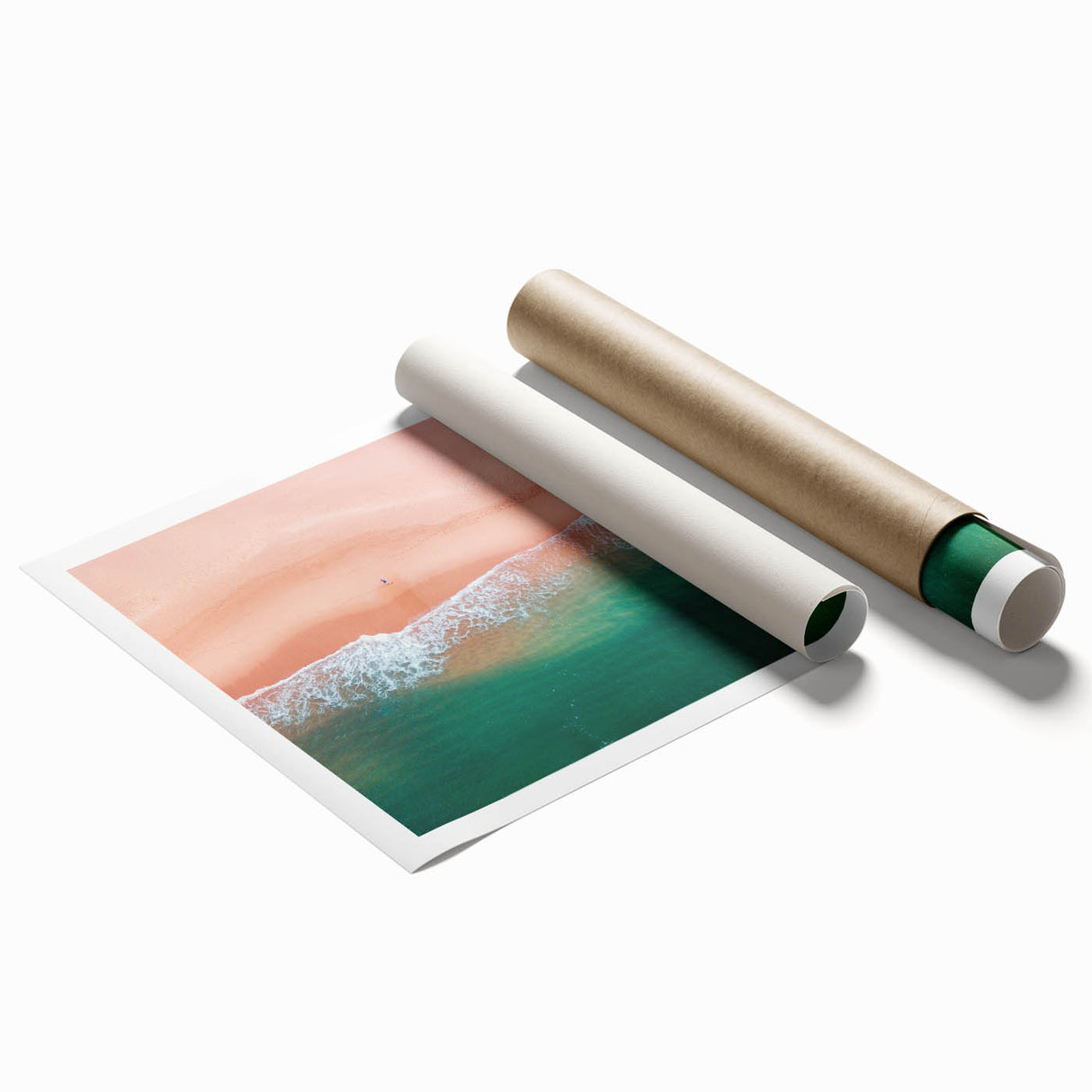 Extra large rolled print of Acapulco scenery with vibrant floral elements, ideal for classy bathroom wall art.