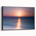Framed canvas featuring a black and white vintage poster art of Cancun landscape, ideal for bedroom wall decor.