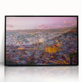 Large abstract wall art depicting Guanajuato, Mexico, in vibrant colors on a black framed acrylic, suitable for modern decor.
