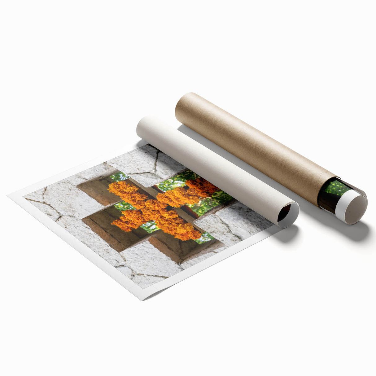 Extra large rolled print of Quintana Roo scenery with vibrant floral elements, ideal for classy bathroom wall art.