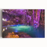 Large black and white stretched canvas of Yucatan scenery, ideal for kitchen wall art.