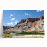 Black and white stretched canvas of an Afghan landscape, ideal for kitchen wall art or bedroom ambiance.