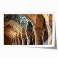 Extra large rolled print of a Middle Eastern scenery with vibrant floral elements, ideal for art wall dining room.