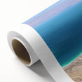 Art Deco poster of the Dead Sea in muted blue and beige tones on rolled canvas, ideal for nursery wall art.
