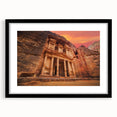 Extra large framed abstract print of a colorful Jordanian landscape, ideal for living room decor.