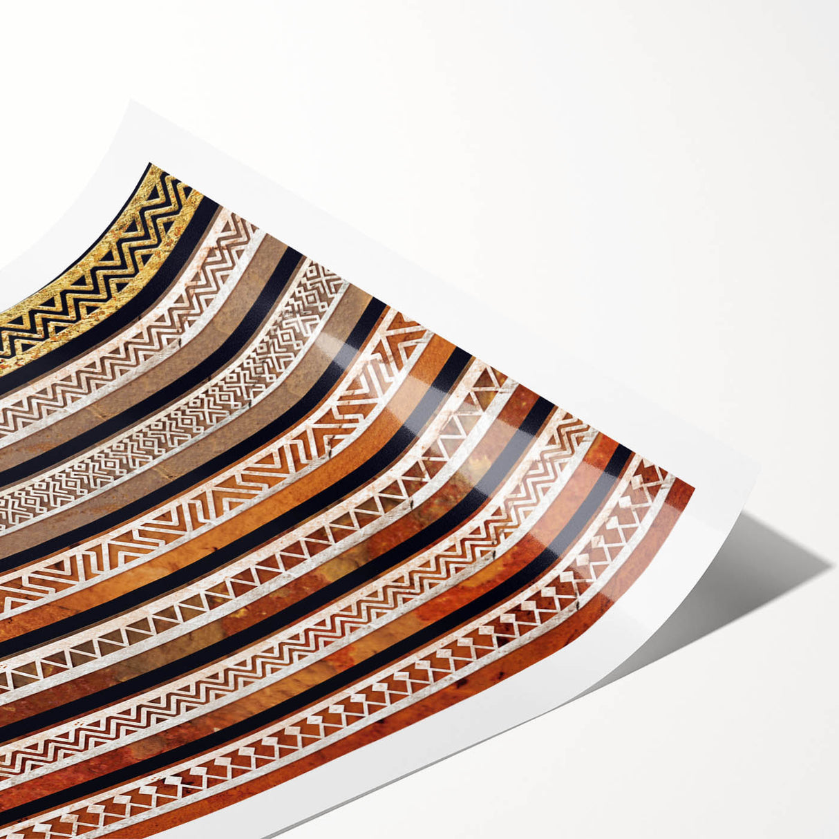 Extra large wall art featuring line art flowers in a Middle Eastern scenery, printed on rolled canvas.
