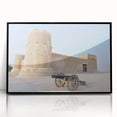 Large abstract wall art of Qatar scenery in black and white, framed acrylic, ideal for modern art wall decor.
