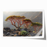 Middle Eastern landscape in soft earth tones on a large rolled canvas, suitable for dining room or bathroom decor.