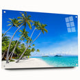 Acrylic print of a large abstract oceanic scene in cool blue tones, ideal for bedroom or dining room wall art.