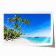Extra large rolled print of a Fijian landscape with vibrant greenery and blue skies, ideal for art wall dining room.