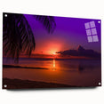 Acrylic print of a serene Tahiti seascape in soft blue and green hues, suited for bedroom or dining room decor.
