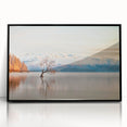 Large abstract wall art featuring an Otago, New Zealand scenery in muted earth tones on a framed acrylic.