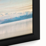 Black wall art depicting New Zealand's Otago scenery in vibrant colors on a textured, framed canvas.