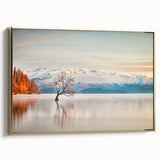 Framed canvas depicting a black and white vintage landscape of Otago, New Zealand, ideal for bedroom wall art.