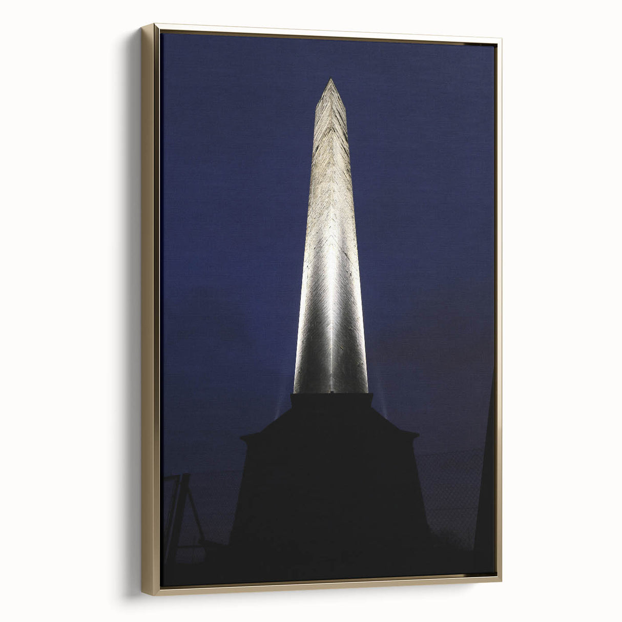 Framed canvas featuring a vintage-style landscape painting of Wellington, New Zealand in black and gold tones.