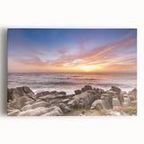 Black and white photograph of New Zealand's West Coast on stretched canvas, ideal for kitchen wall art.