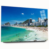 Acrylic print of a large abstract depiction of a Brazilian landscape in vibrant earth tones.